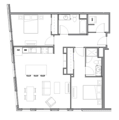 Two Bedroom at Allez, Redmond, WA